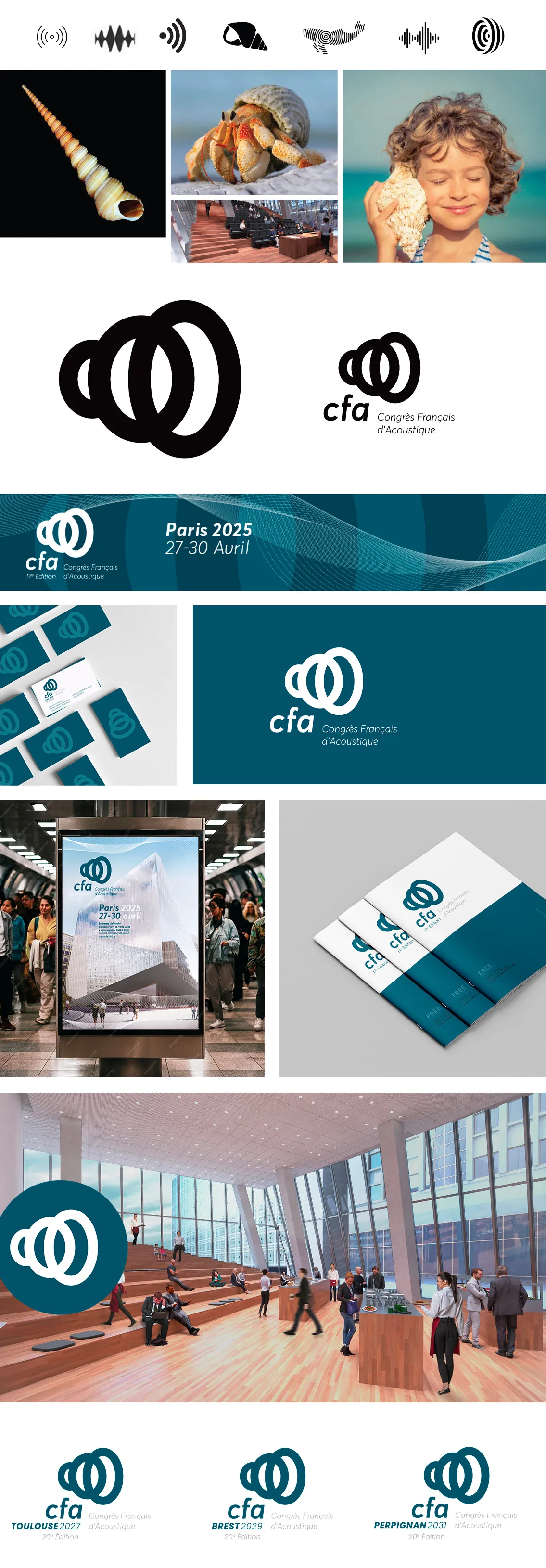 Inspiration & mise en situation du logo CFA, Congrès Français d’Acoustique